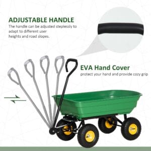 Outsunny 75L Garden Cart Heavy Duty