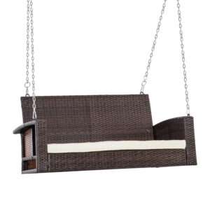 Outsunny Swing Bench 2-Person Rattan