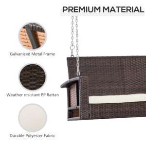 Outsunny Swing Bench 2-Person Rattan