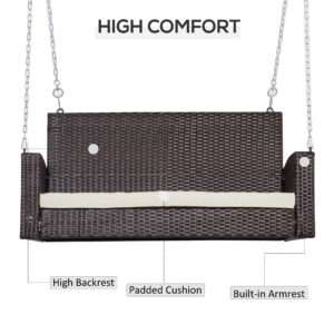 Outsunny Swing Bench 2-Person Rattan