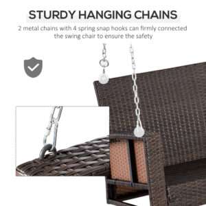 Outsunny Swing Bench 2-Person Rattan