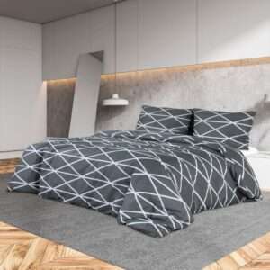 vidaXL Duvet Cover Set Cotton Grey