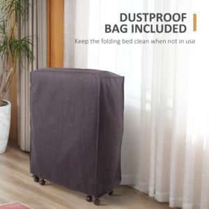 Folding Bed w/ Mattress & Wheels