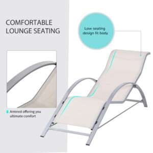 Outsunny 3pc Lounge Chair Set w/ Table