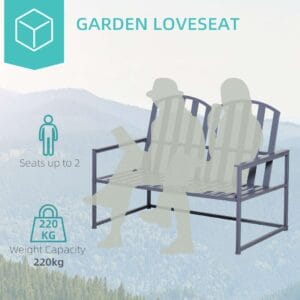 Outsunny 2 Seat Steel Garden Bench