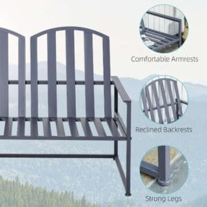 Outsunny 2 Seat Steel Garden Bench