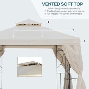 Outsunny 3x3m Garden Metal Gazebo