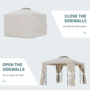 Outsunny 3x3m Garden Metal Gazebo