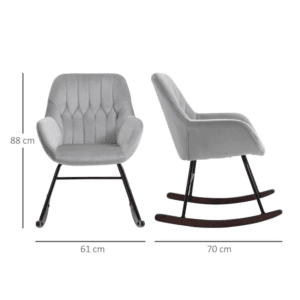 Modern Rocking Chair w/ Steel Frame Grey