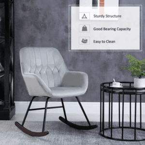 Modern Rocking Chair w/ Steel Frame Grey