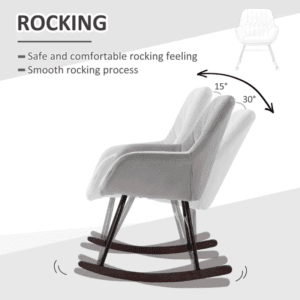 Modern Rocking Chair w/ Steel Frame Grey