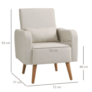 Nordic Armchair w/ Cushioned Pillow