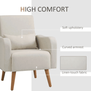 Nordic Armchair w/ Cushioned Pillow