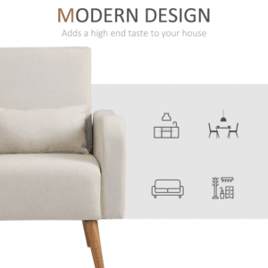 Nordic Armchair w/ Cushioned Pillow