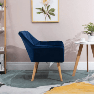 Luxe Velvet Feel Accent Chair With Wide Arms