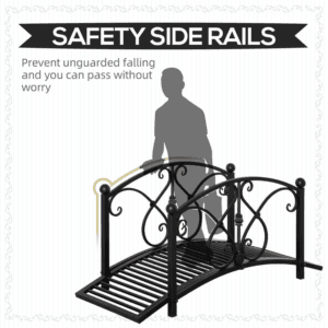Outsunny Garden Bridge w/ Safety Rails