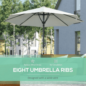 Outsunny Parasol w/ 8 Ribs