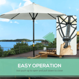 Outsunny Parasol w/ 8 Ribs