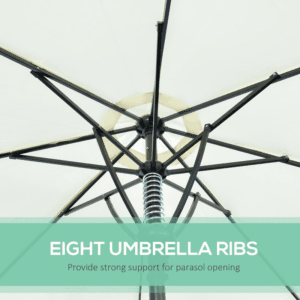Outsunny Parasol w/ 8 Ribs