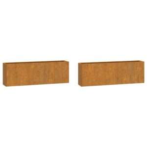 vidaXL 2pc Wall Planters Rusty Corten