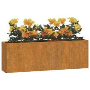 vidaXL 2pc Wall Planters Rusty Corten