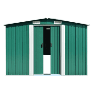 vidaXL Steel Garden Shed Green