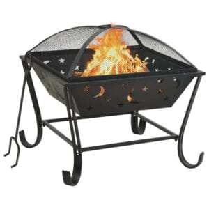 vidaXL Fire Pit with Poker 62cm XXL Steel