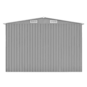 vidaXL Steel Garden Shed Grey