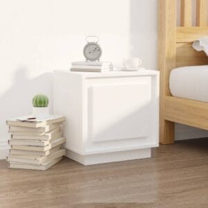 vidaXL Bedside Cabinet White Wood 44x35x45cm