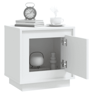 vidaXL Bedside Cabinet White Wood 44x35x45cm