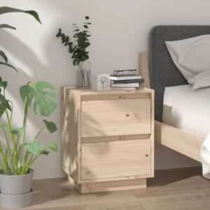vidaXL Bedside Cabinet Solid Pine 40x35x50cm