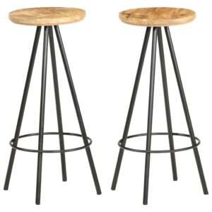 vidaXL Bar Stools Rough Mango Wood