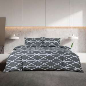 vidaXL Duvet Cover Set Cotton Grey