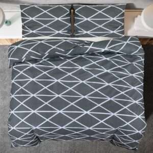vidaXL Duvet Cover Set Cotton Grey