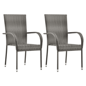 vidaXL Stackable Chairs Poly Rattan