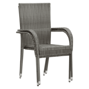 vidaXL Stackable Chairs Poly Rattan