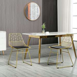 Homcom Dining Chairs Set of 2 Metal Wire