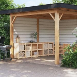 vidaXL 3pc Outdoor Kitchen Cabinets