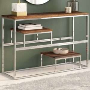 vidaXL Console Table Stainless Steel