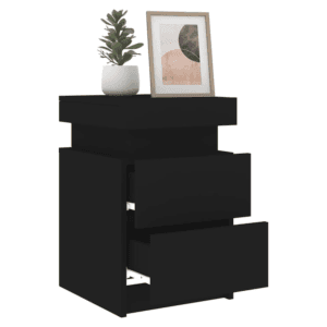 vidaXL 2 Bedside Cabinets w/ LED Lights