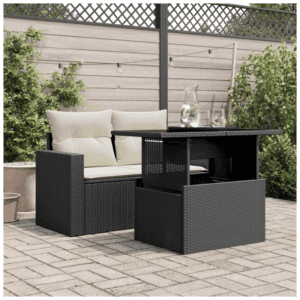 vidaXL Garden Table with Glass Top vidaXL Garden Table with Glass Top