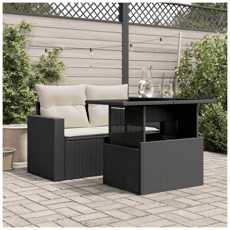 vidaXL Garden Table with Glass Top vidaXL Garden Table with Glass Top