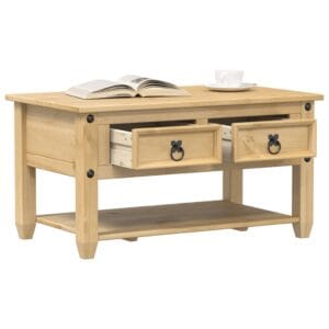 vidaXL Wood Coffee Table w/ Drawers