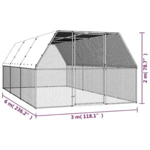 vidaXL Chicken Cage Galvanised Steel