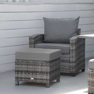 Outsunny Rattan Footstool Ottoman