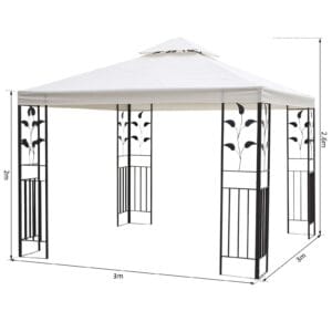 Outsunny Gazebo 3m x 3m Vented Roof