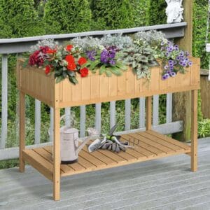 Outsunny Fir Wood Planter Raised