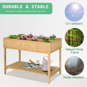 Outsunny Fir Wood Planter Raised