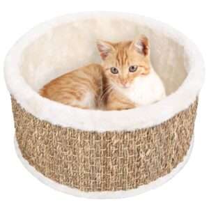vidaXL Round Cat Basket 36cm Seagrass