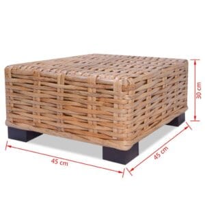 vidaXL Coffee Table Natural Rattan